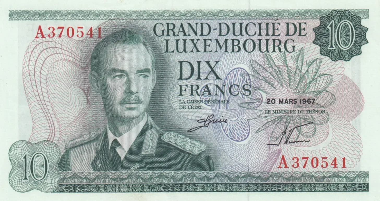 10 francs 1967 from Luxembourg, P-53 (1967) — image 1