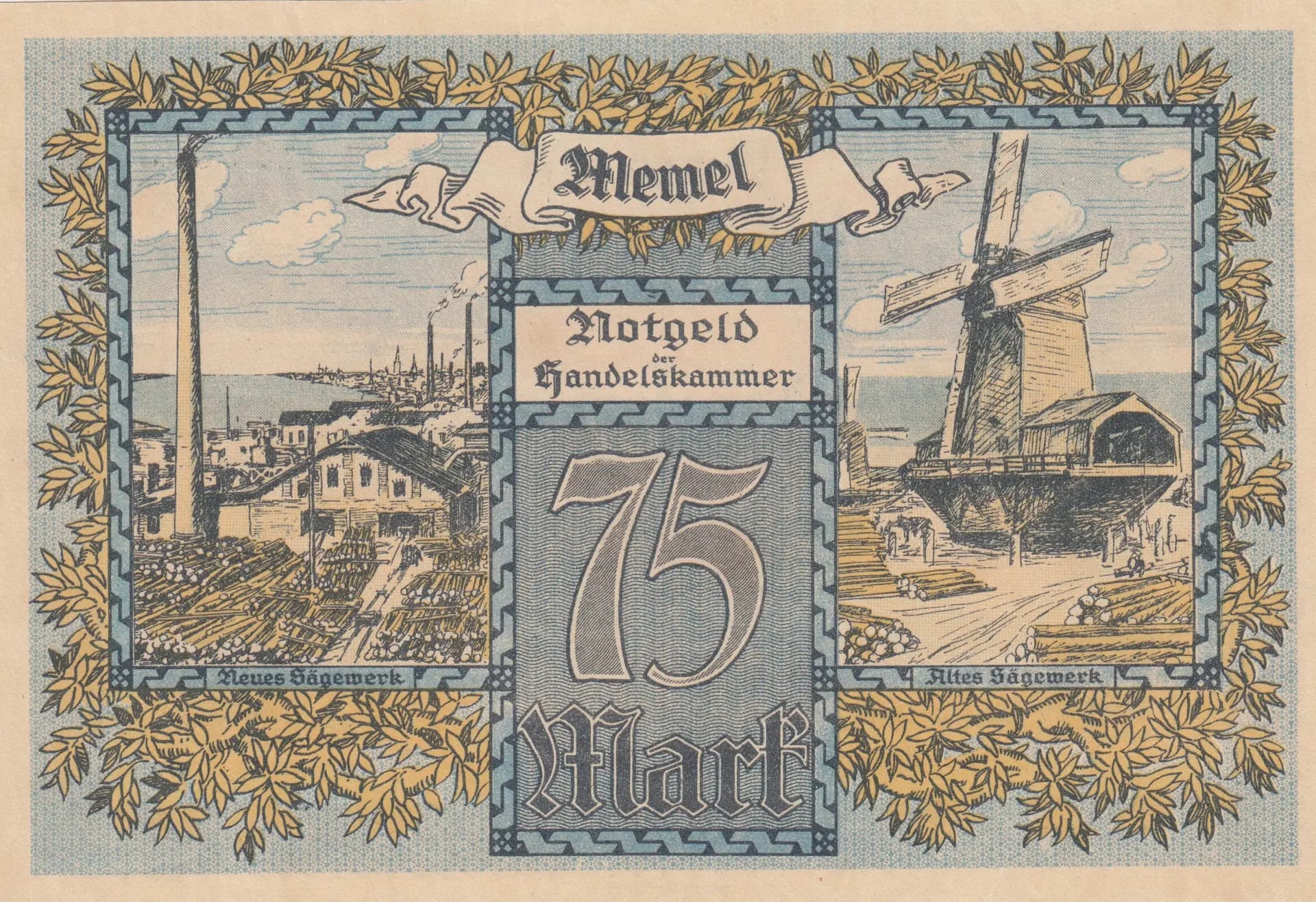 75 mark 1922 from Memel, P-8 (1922) — image 2