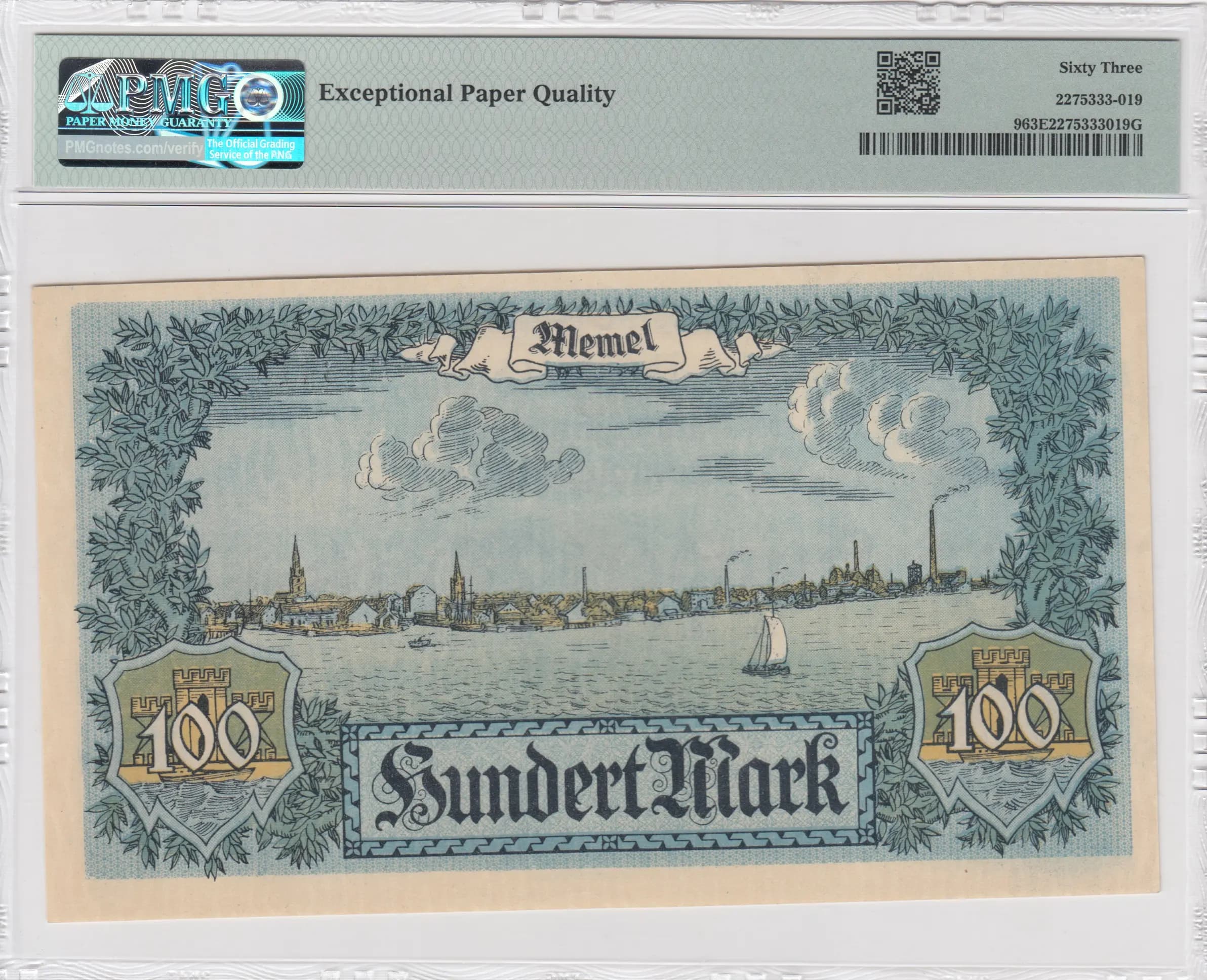 100 mark 1922 from Memel, P-9 (1922) — image 2