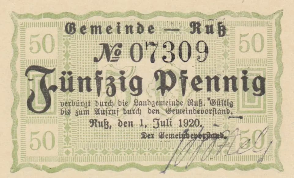50 pfennig 1920 from Memel, P-unlisted (1920) — image 1