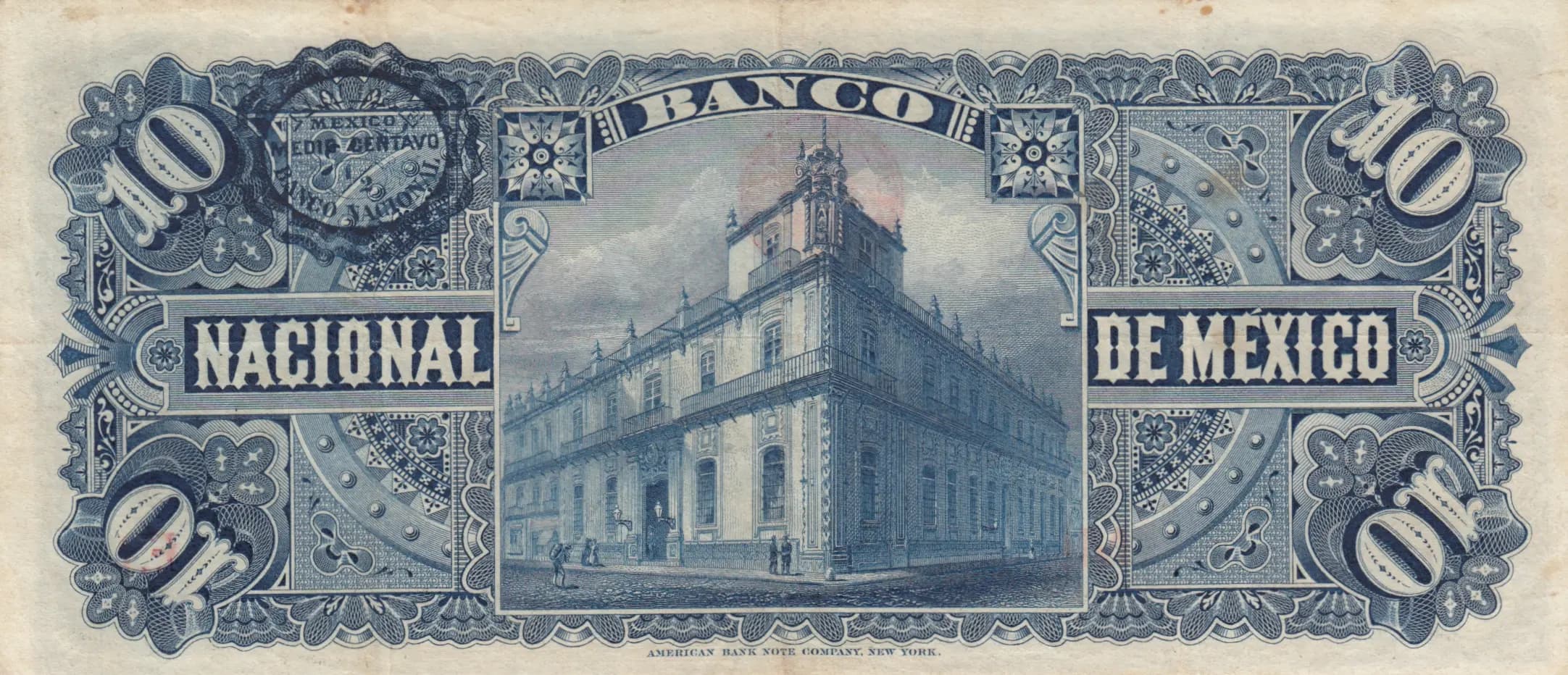 10 pesos 1910 from Mexico, P-S258e (1910) — image 2