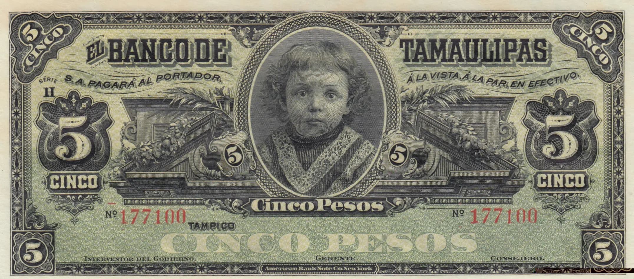 5 pesos 1902-14 from Mexico, P-S429r