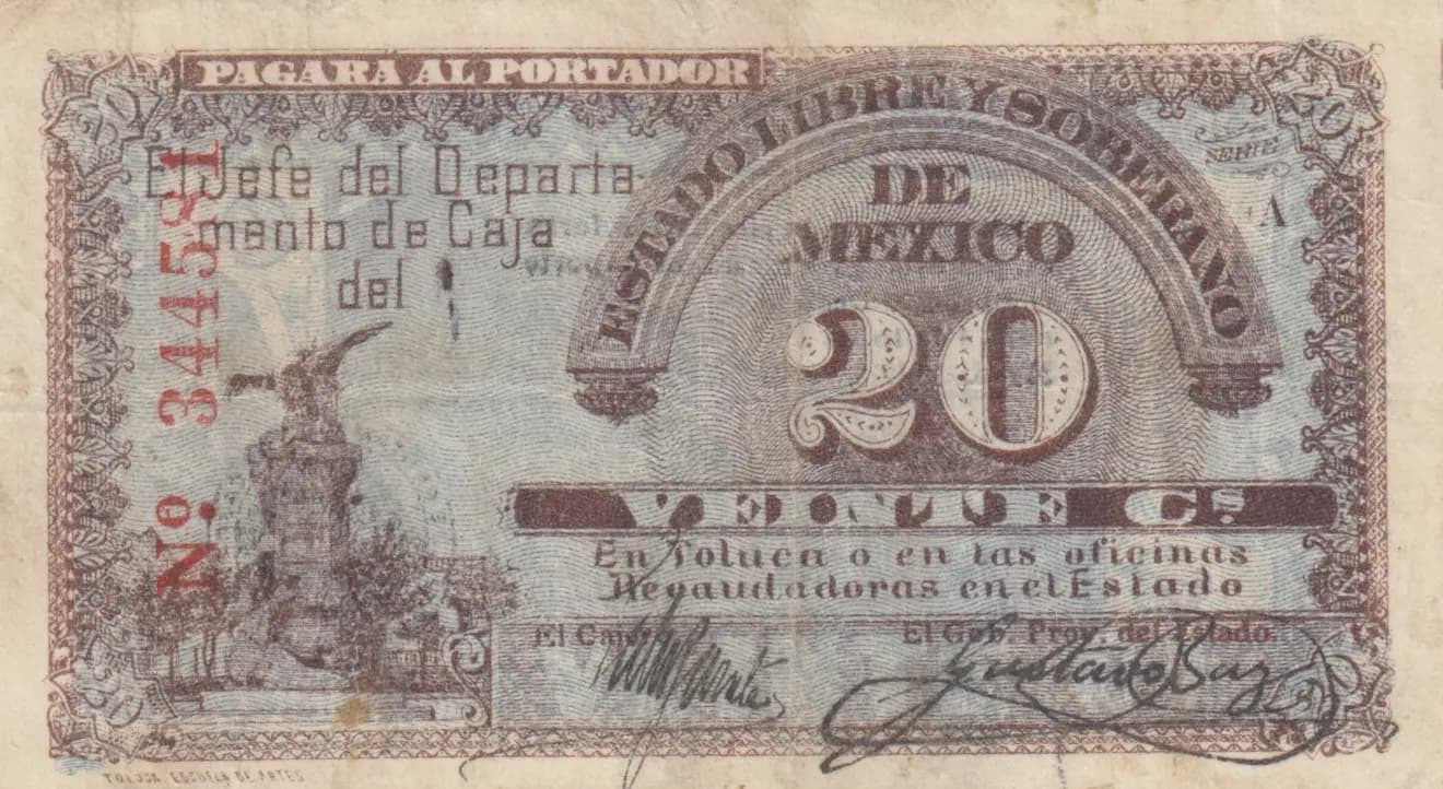 20 centavos 1915 from Mexico, P-S878 (1915) — image 1