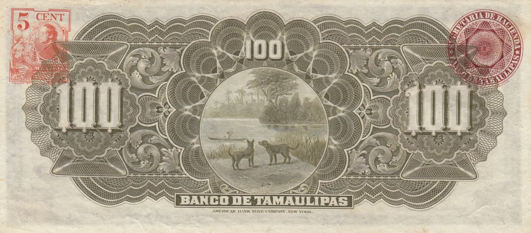 100 pesos 1914 from Mexico, P-S433 (1914) — image 2