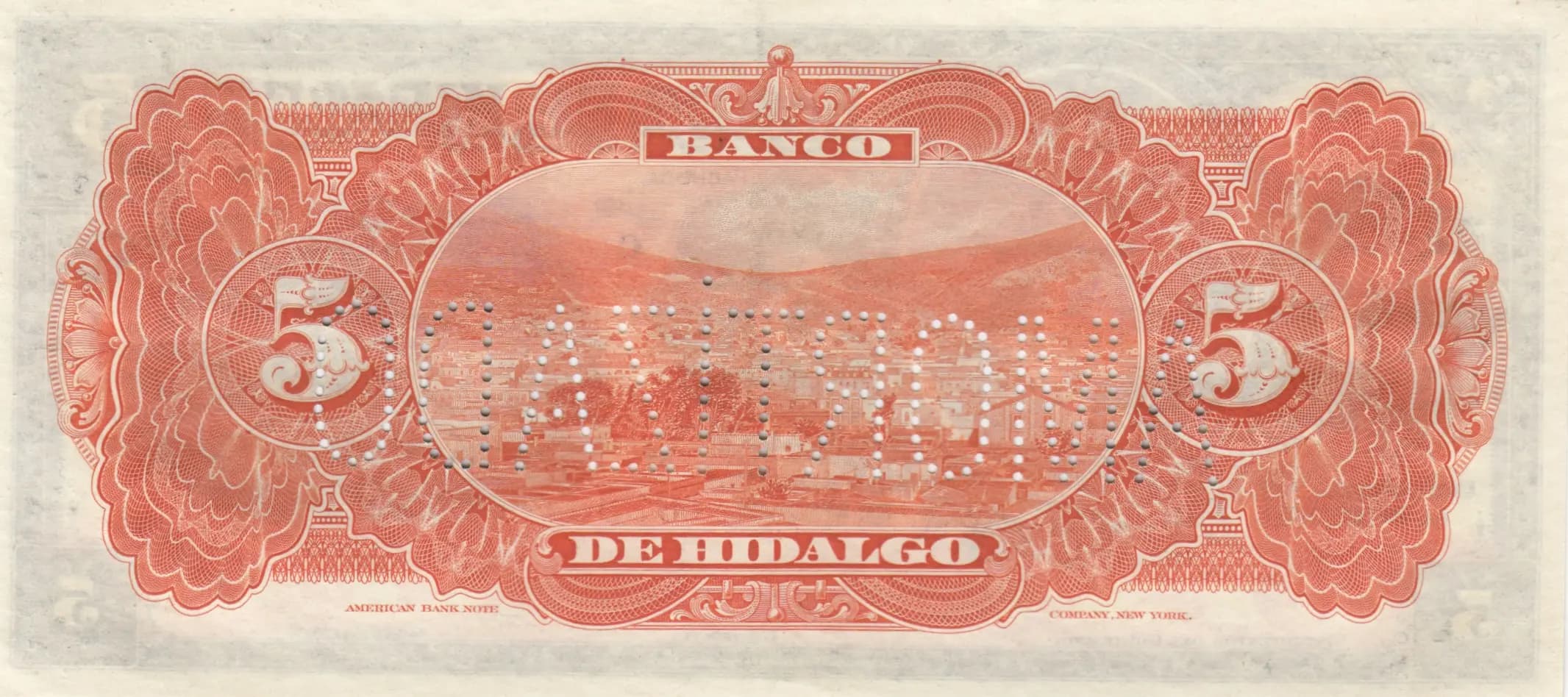 5 pesos 1914 from Mexico, P-S305d (1914) — image 2