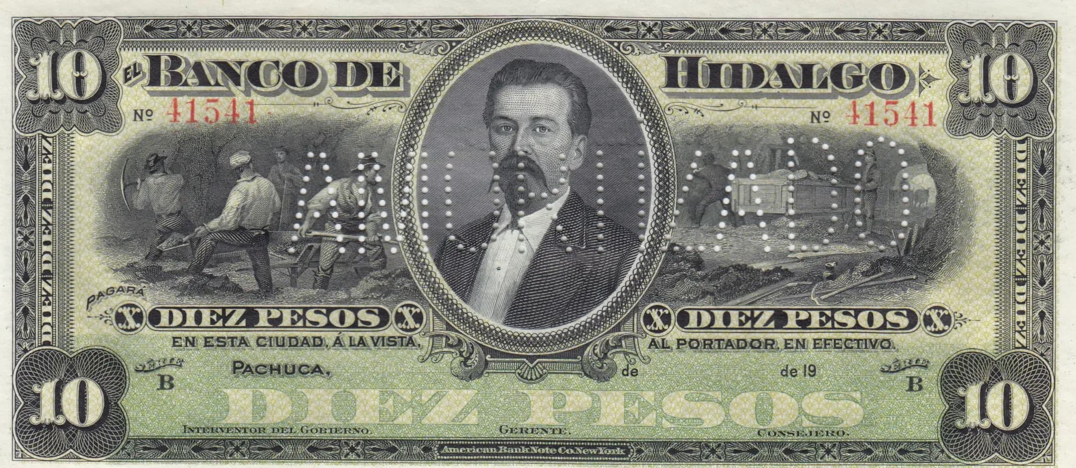 10 pesos 1902-14 from Mexico, P-S306c (1902) — image 1