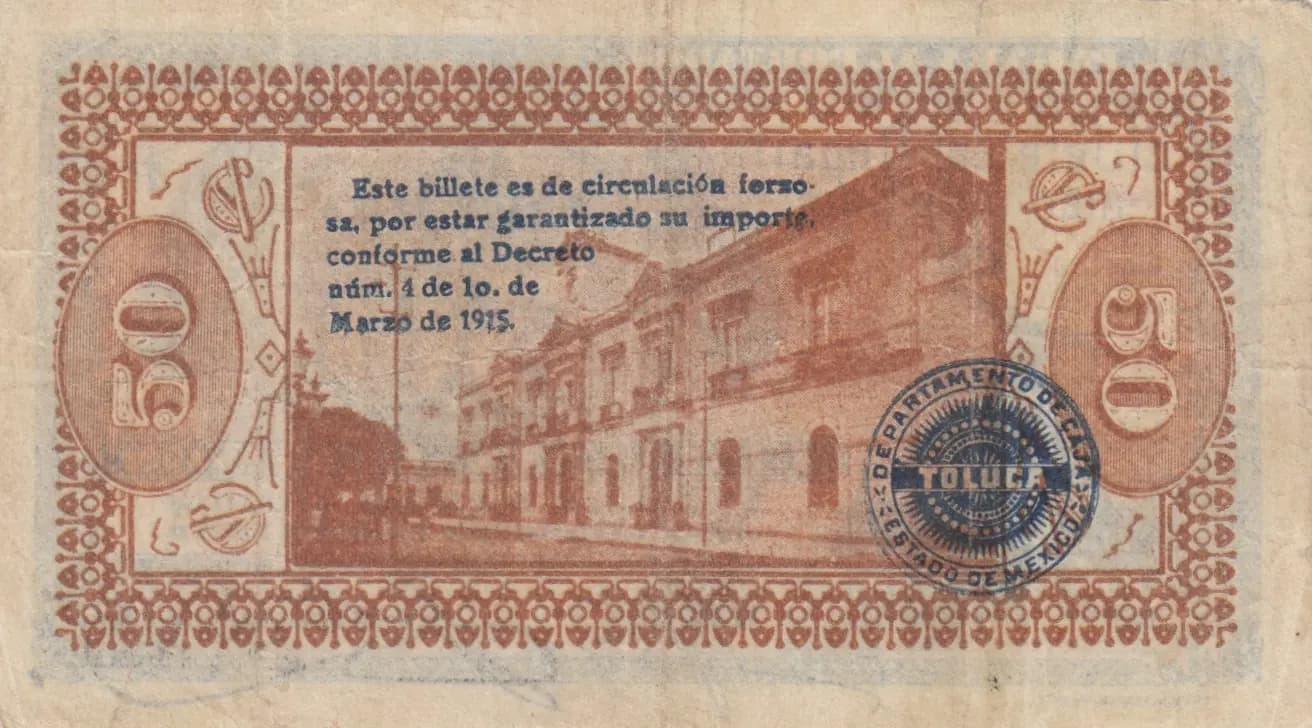 50 centavos 1915 from Mexico, P-S879 (1915) — image 2