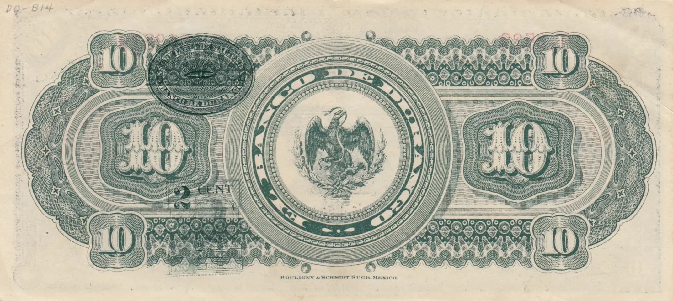 10 pesos 1914 from Mexico, P-S281 (1914) — image 2
