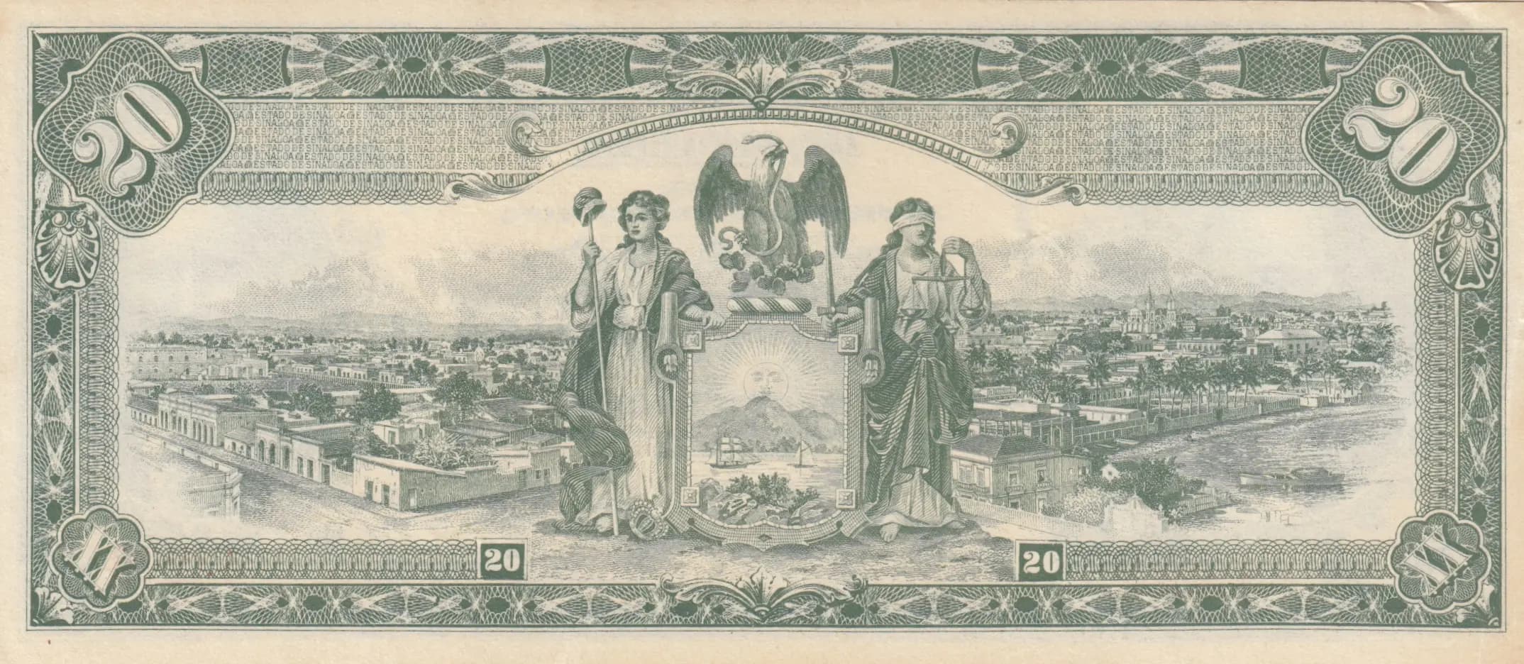 20 pesos 1915 from Mexico, P-S1046 (1915) — image 2