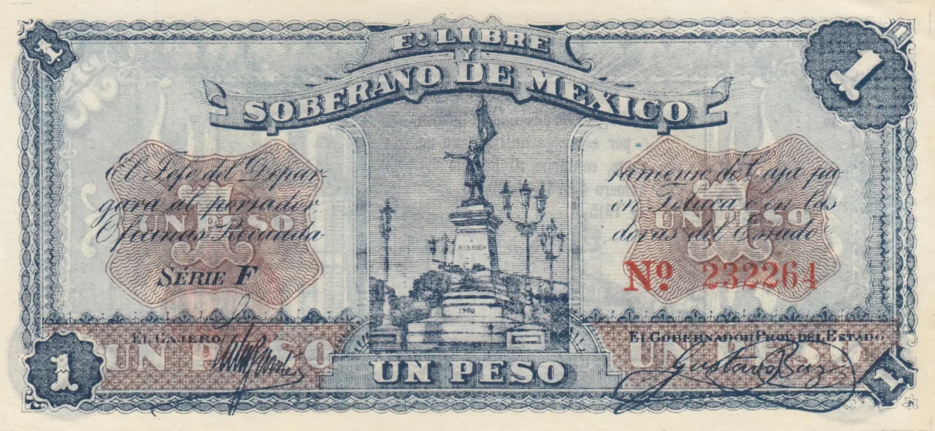 1 peso 1915 from Mexico, P-S881