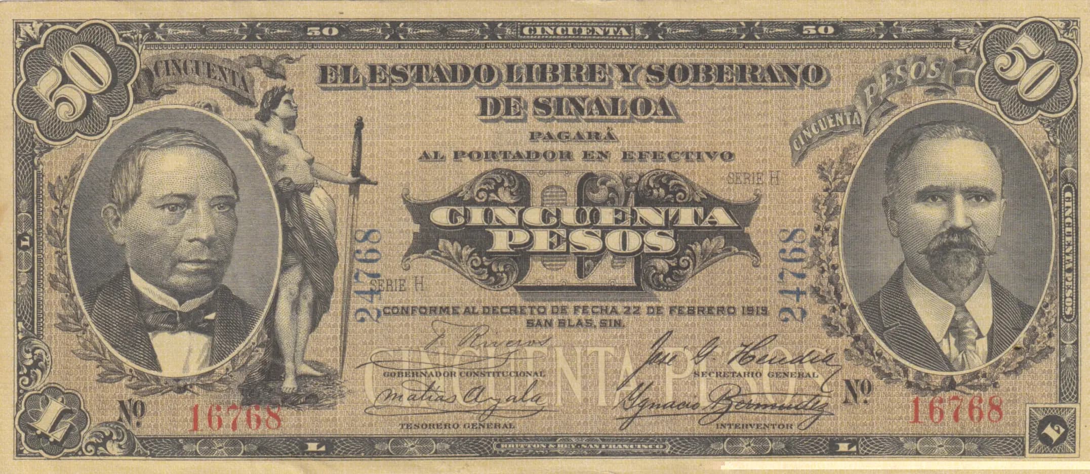 50 pesos 1915 from Mexico, P-S1047
