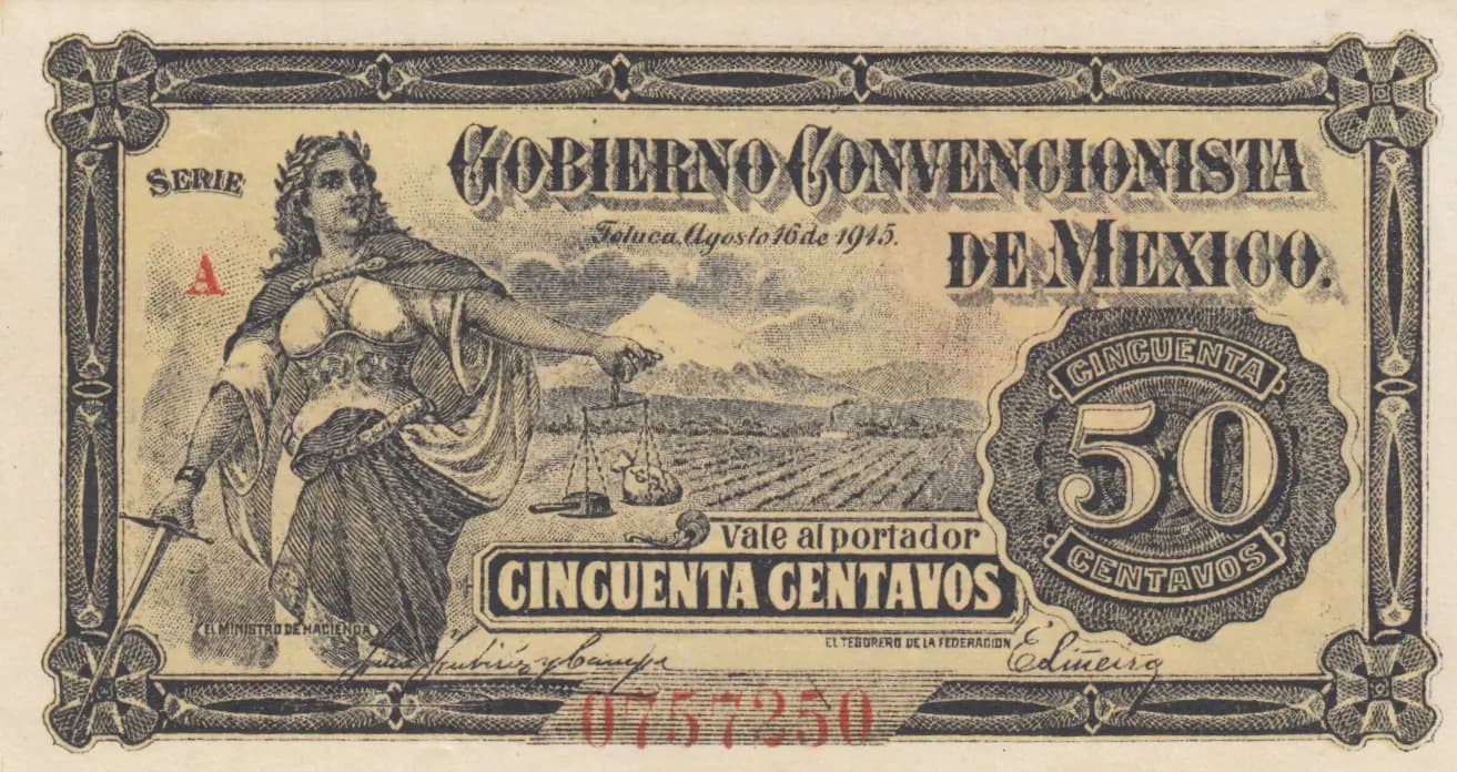 50 centavos 1915 from Mexico, P-S882