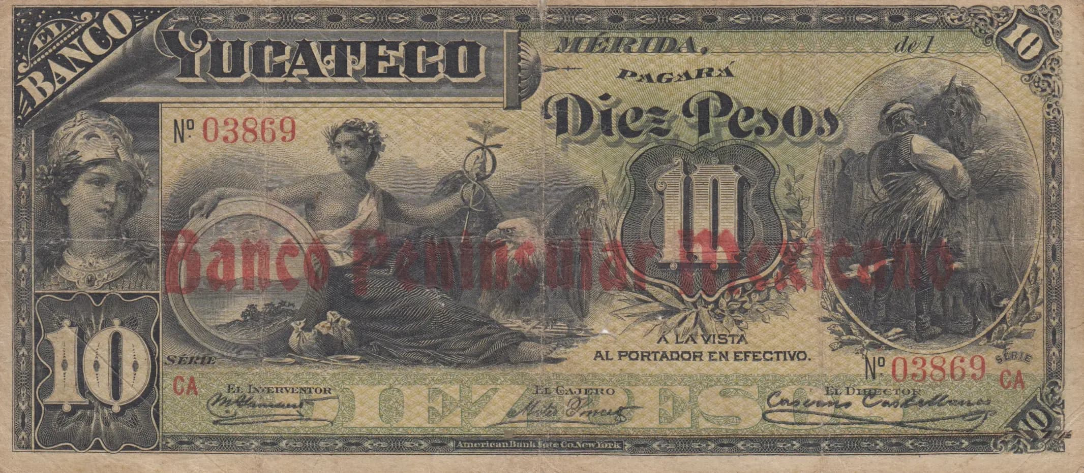 10 pesos 1897-1903 from Mexico, P-S459c