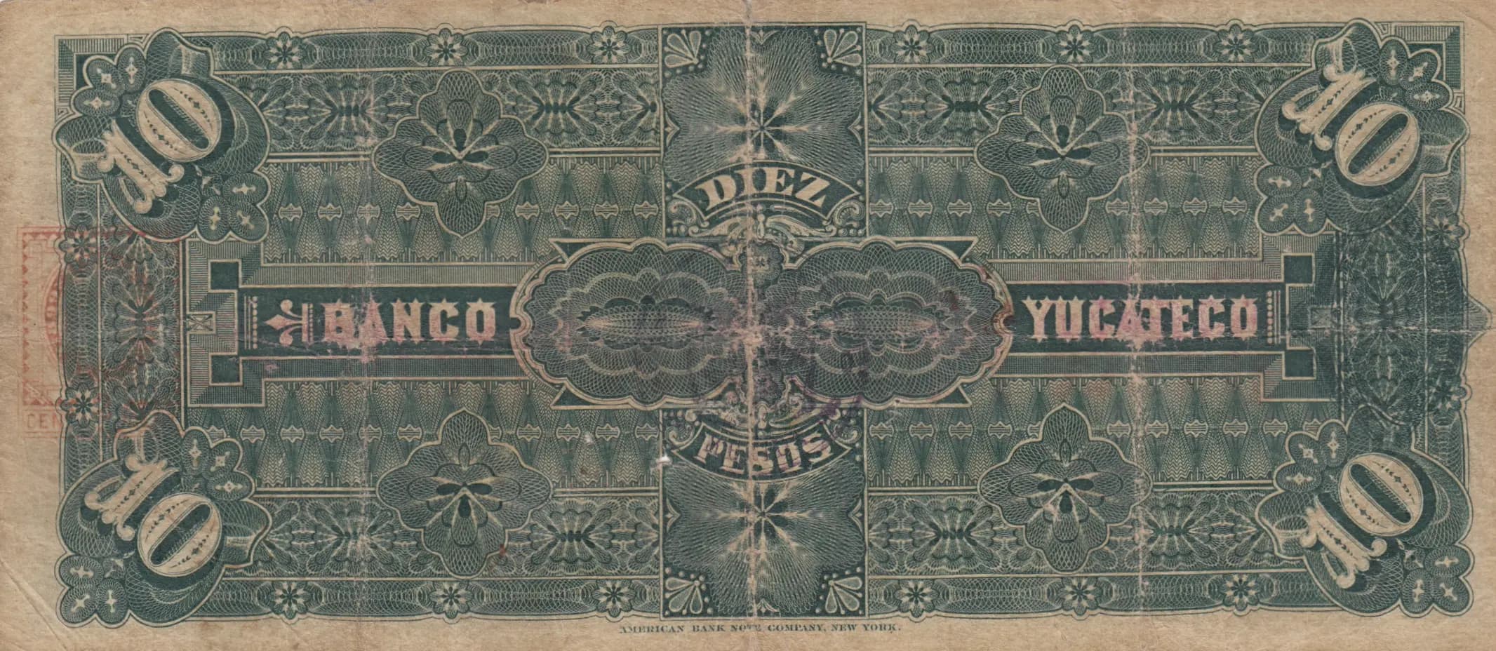 10 pesos 1897-1903 from Mexico, P-S459c (1903) — image 2
