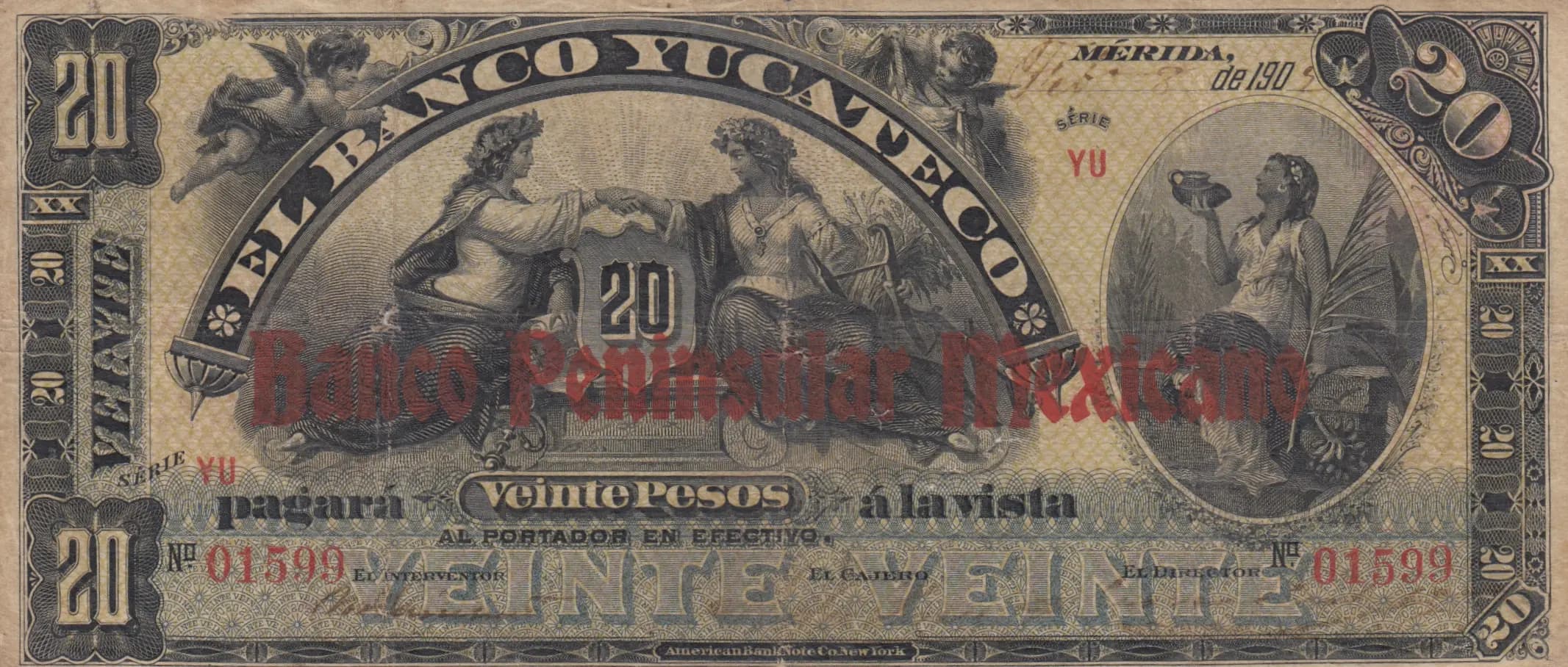 20 pesos 1905 from Mexico, P-S460f (1905) — image 1