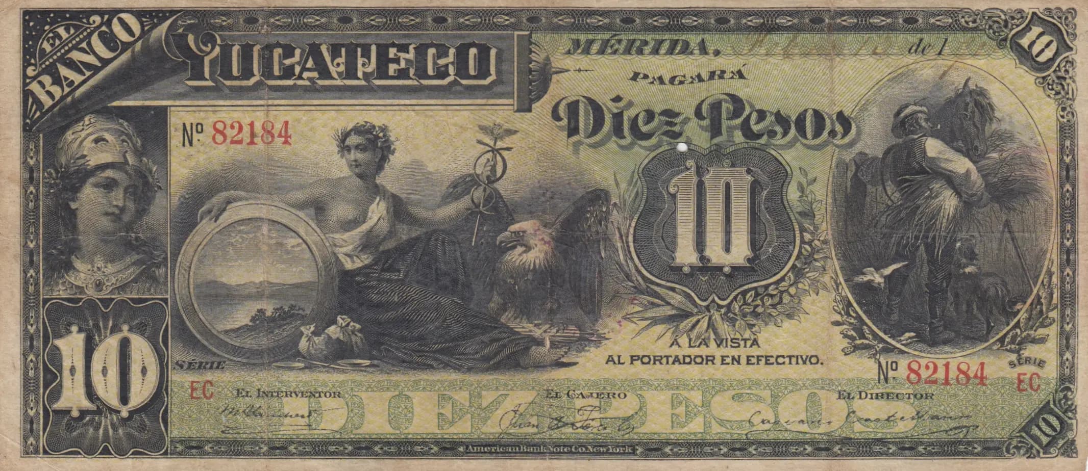 10 pesos 1900 from Mexico, P-S468a (1900) — image 1
