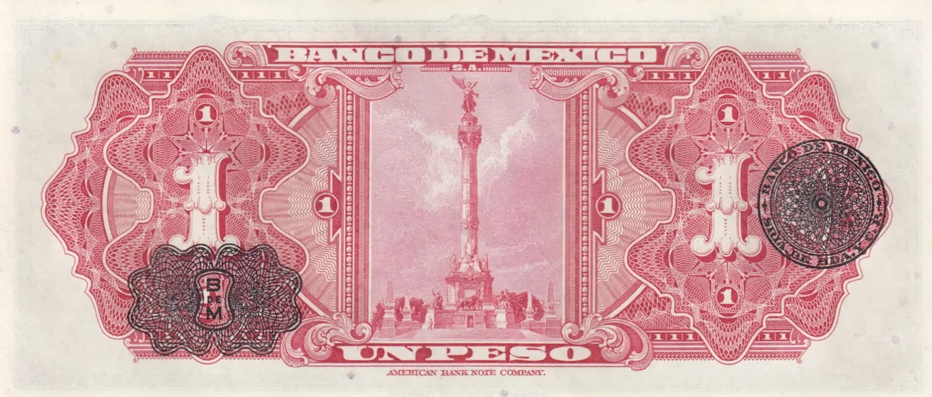 1 peso 1950 from Mexico, P-46b (1950) — image 2
