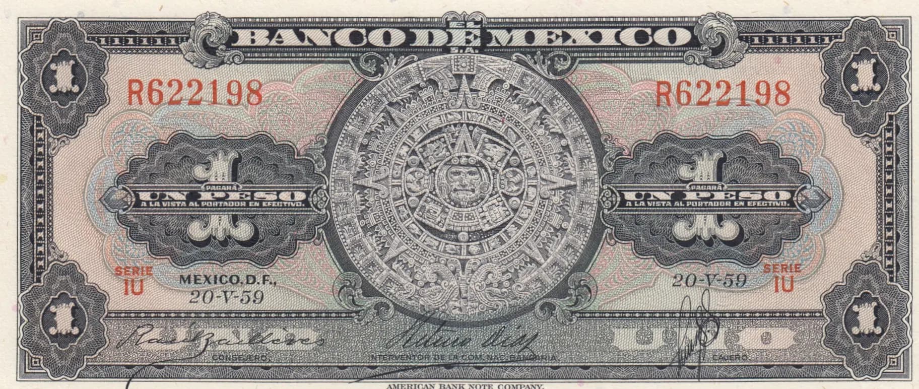 1 peso 1959 from Mexico, P-59f