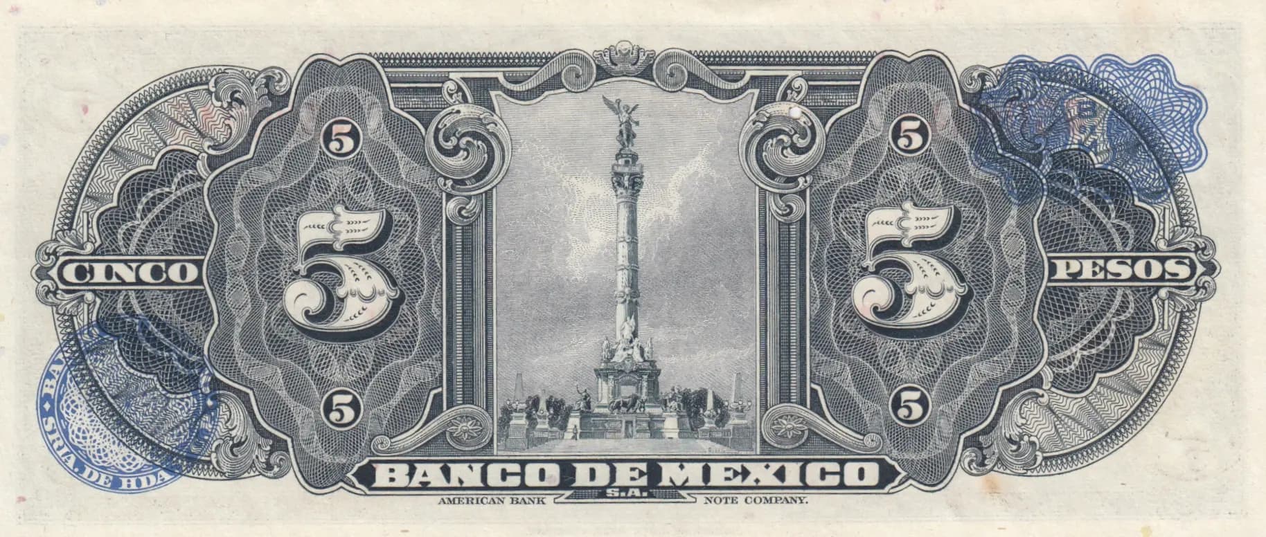 5 pesos 1958 from Mexico, P-60c (1958) — image 2