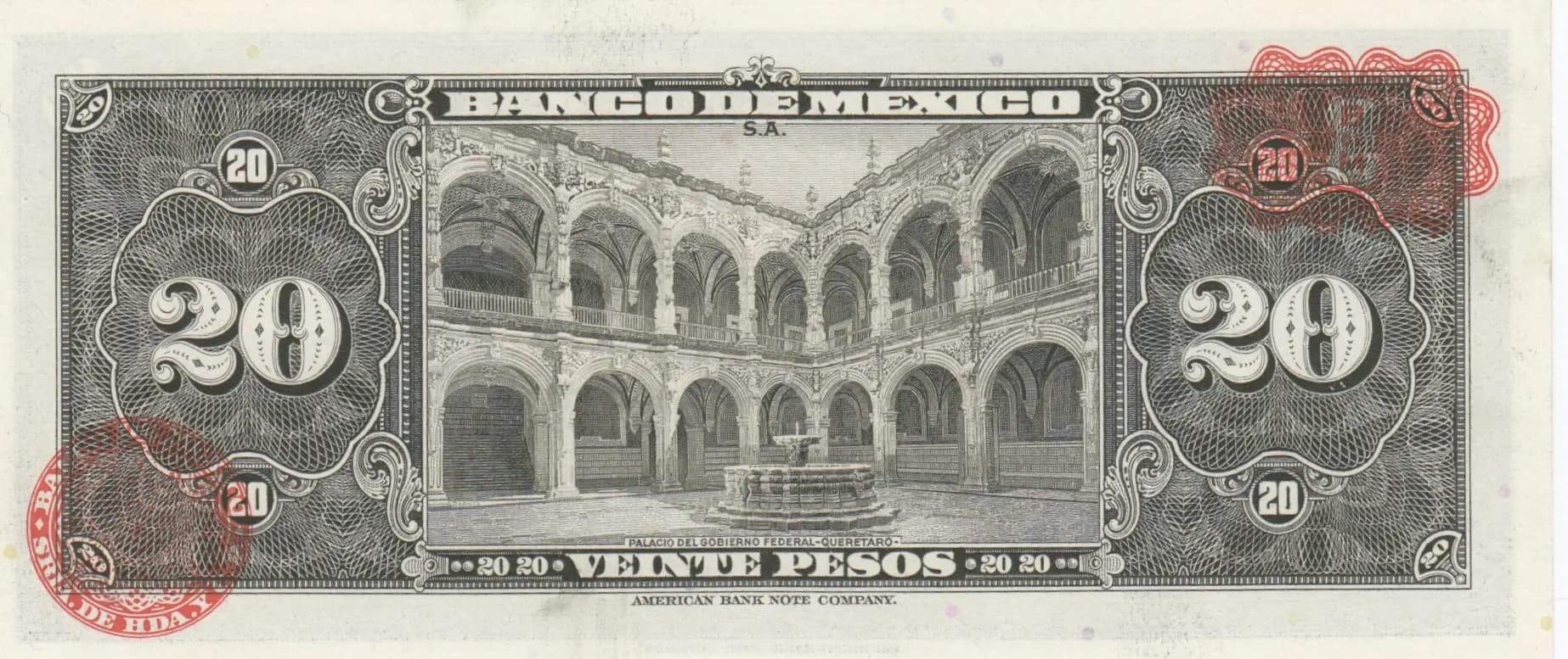 20 pesos 1961 from Mexico, P-54j (1961) — image 2