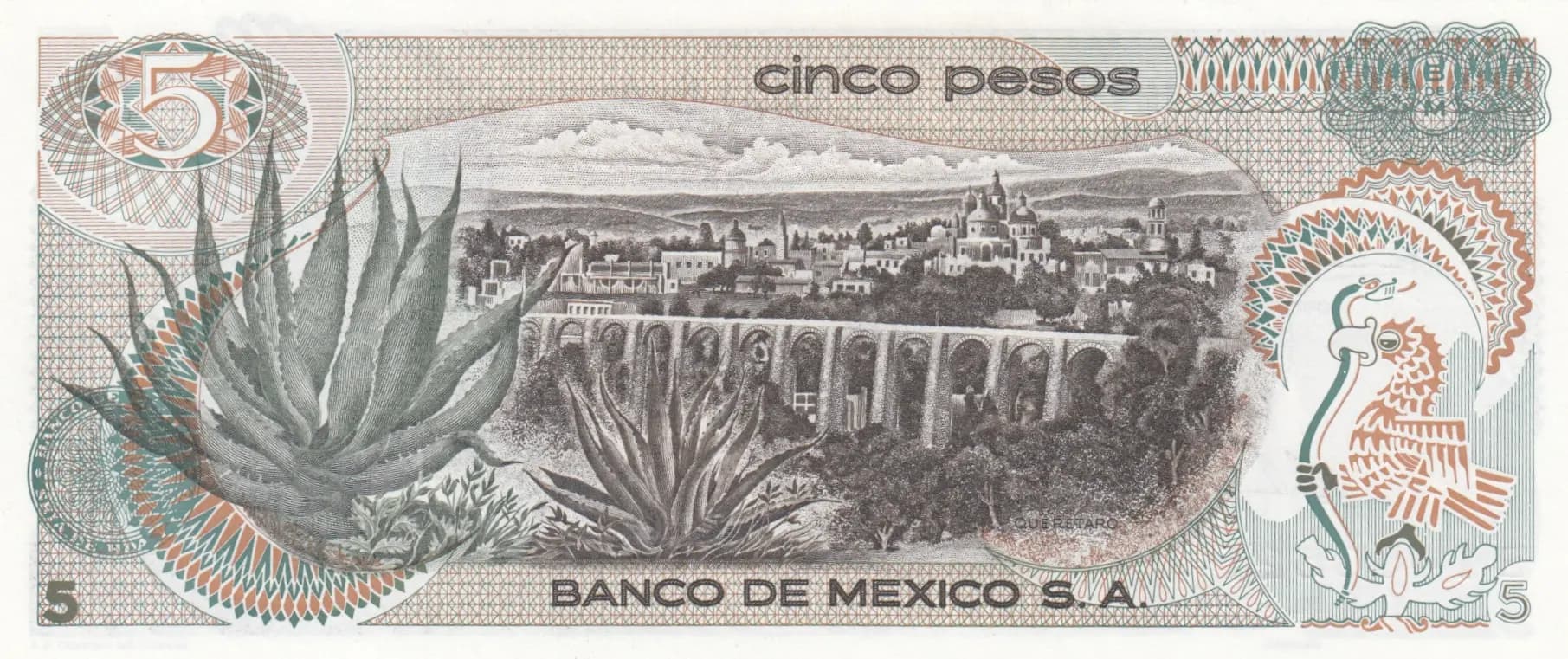 5 pesos 1969 from Mexico, P-62a (1969) — image 2