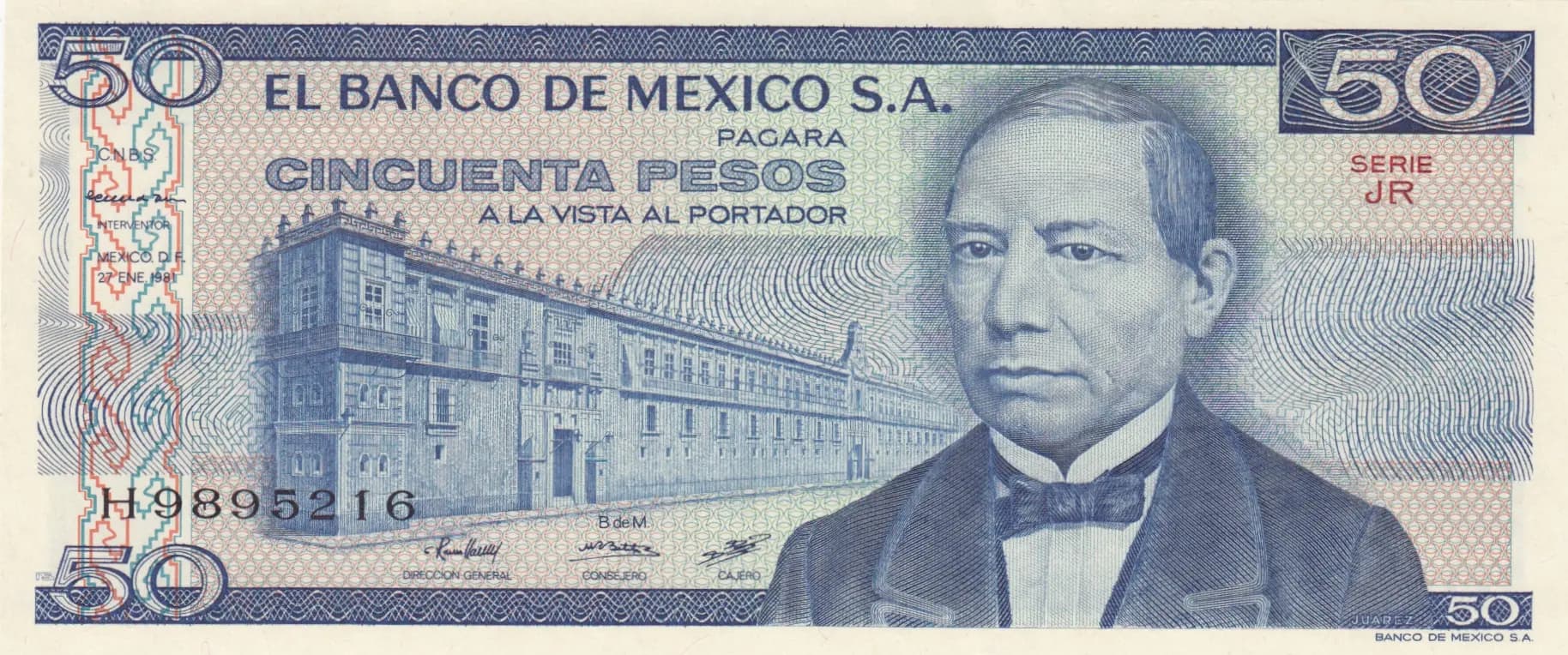 50 pesos 1981 from Mexico, P-73 (1981) — image 1