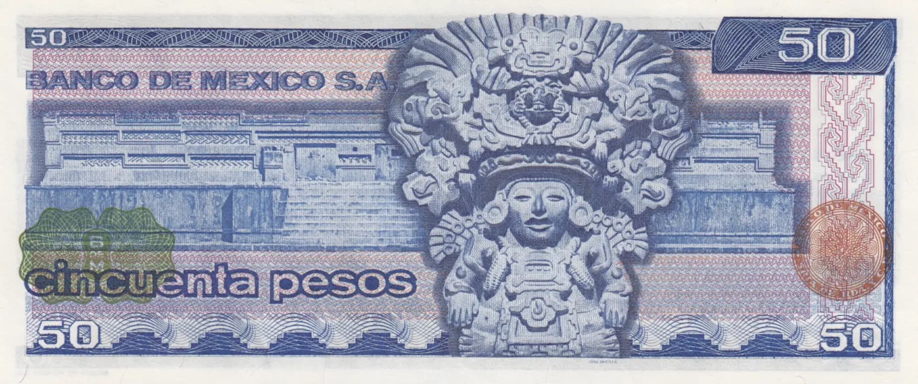 50 pesos 1978 from Mexico, P-67a (1978) — image 2