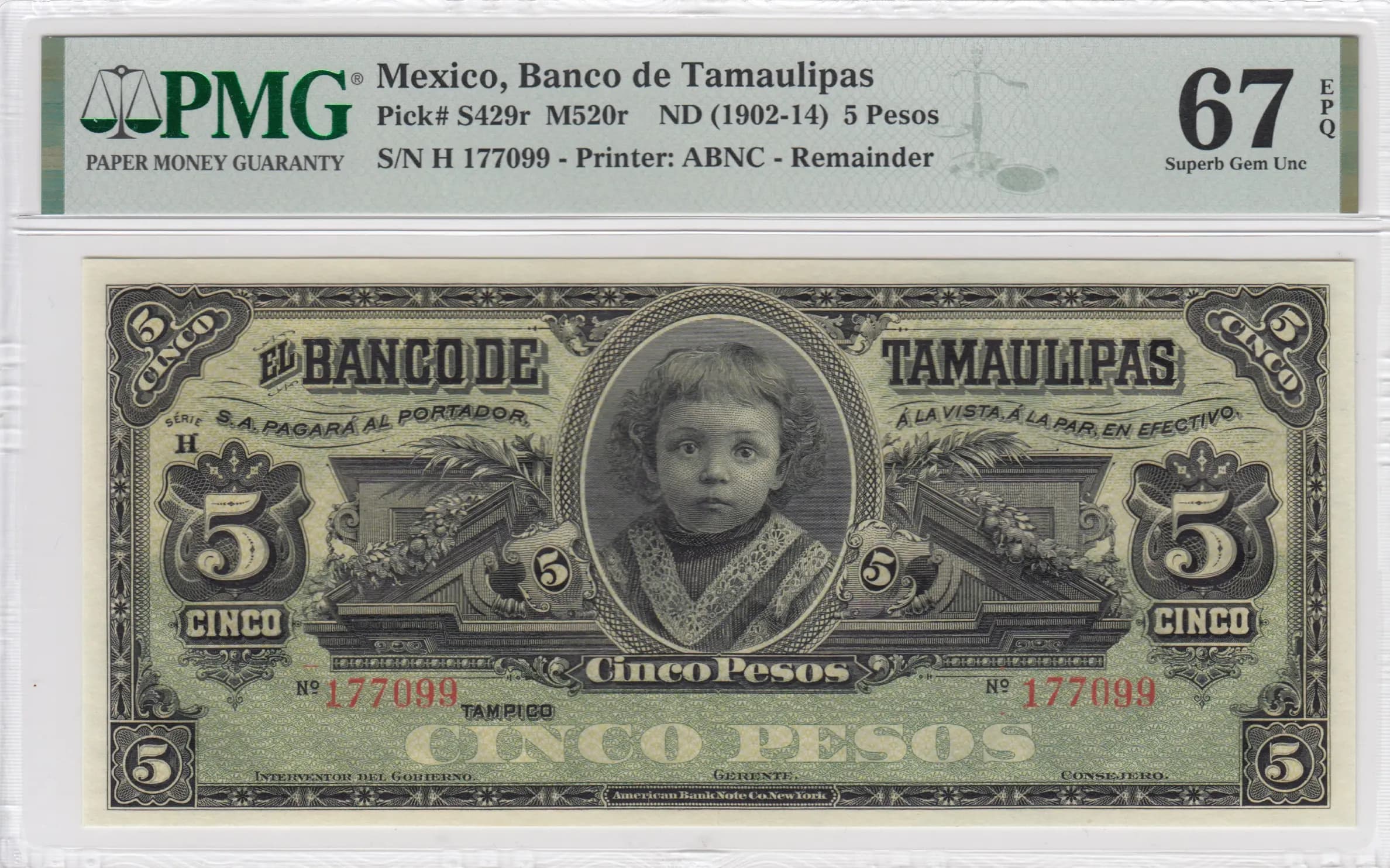5 pesos 1902 from Mexico, P-S429r (1902) — image 1