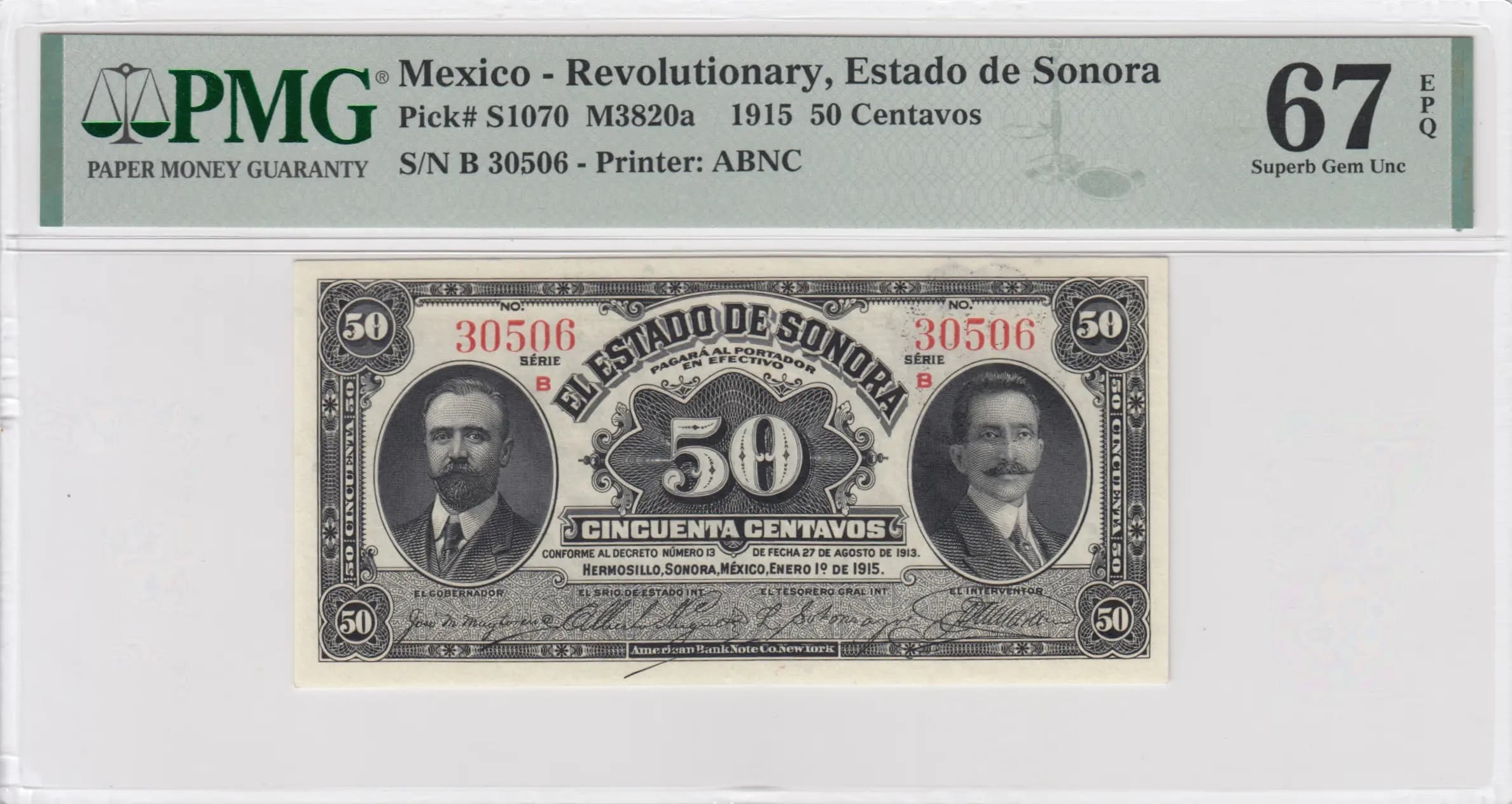 50 centavos 1915 from Mexico, P-S1070 (1915) — image 1