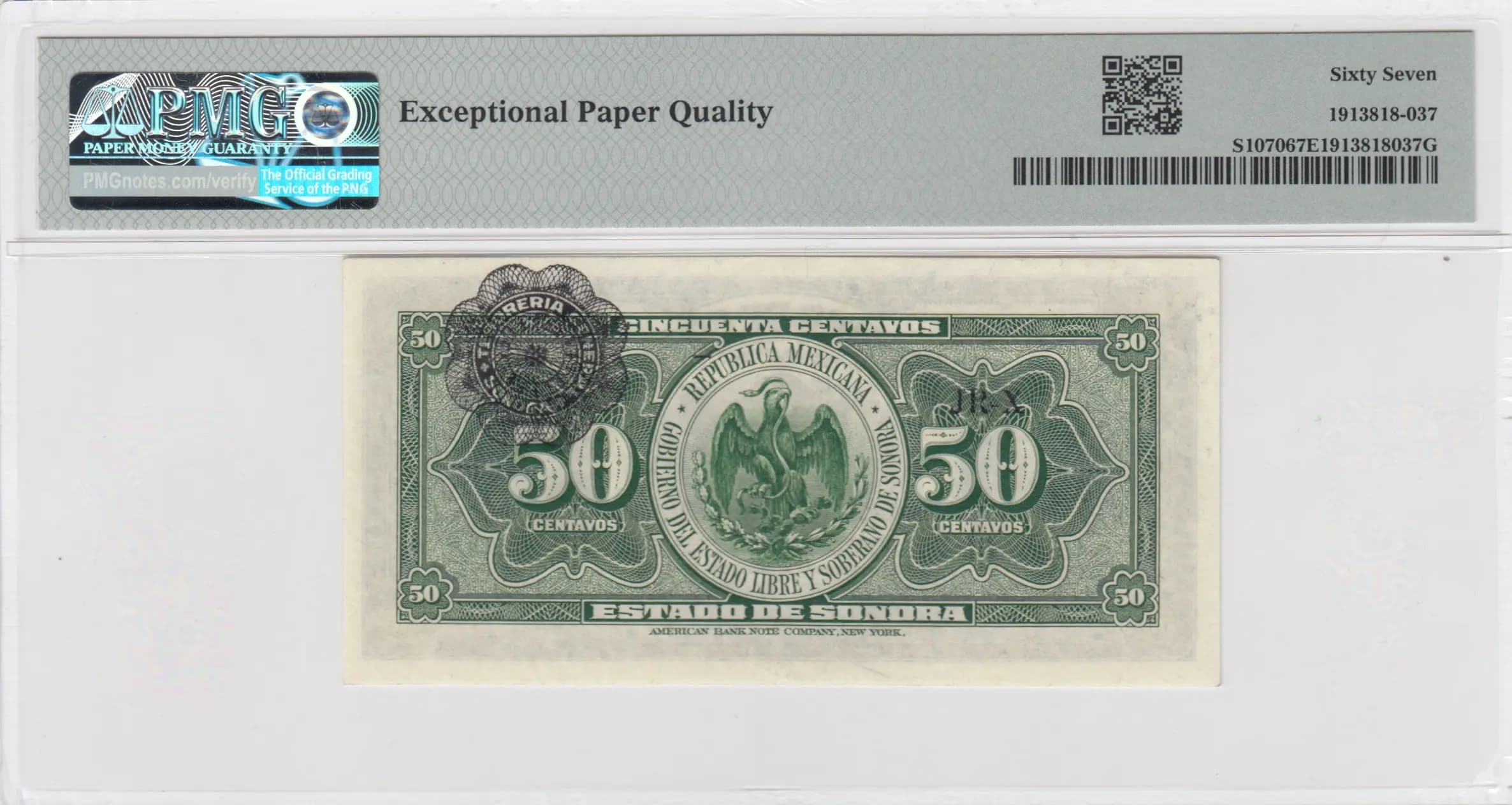 50 centavos 1915 from Mexico, P-S1070 (1915) — image 2