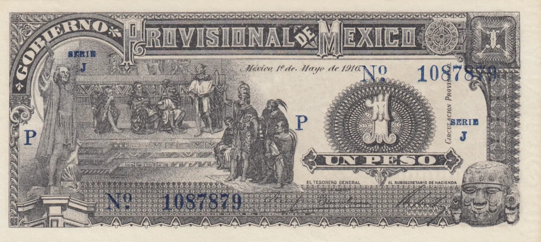 1 peso 1916 from Mexico, P-S710 (1916) — image 1