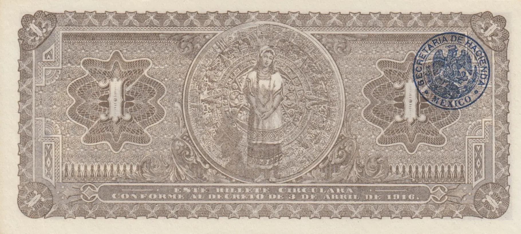 1 peso 1916 from Mexico, P-S710 (1916) — image 2