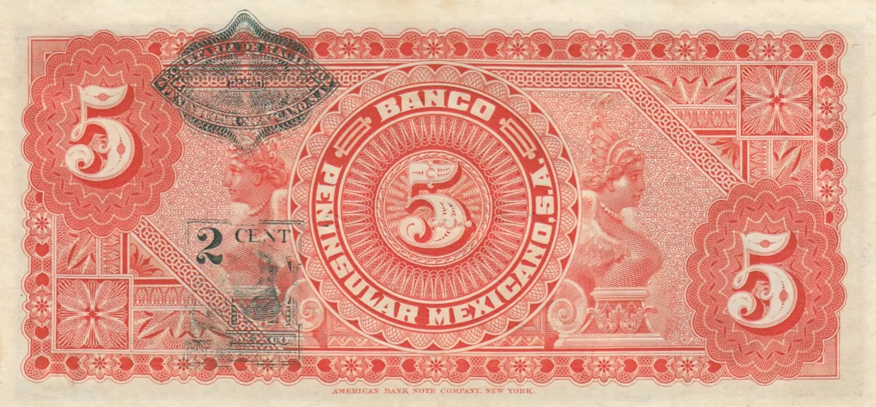 5 pesos 1914 from Mexico, P-S465 (1914) — image 2