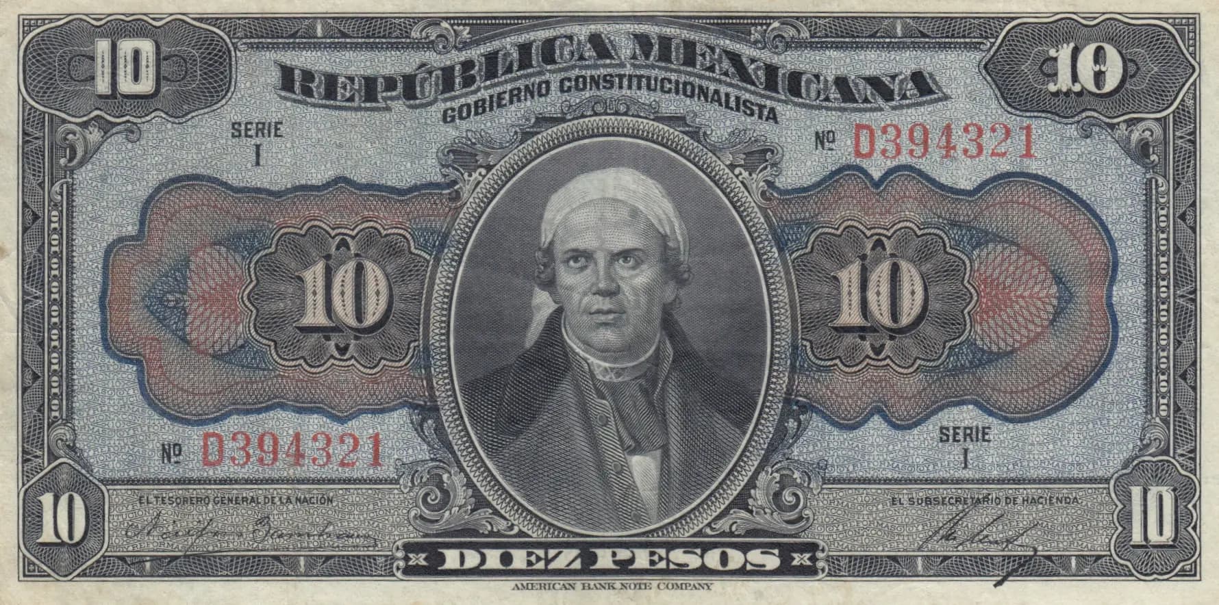 10 pesos 1915 from Mexico, P-S686