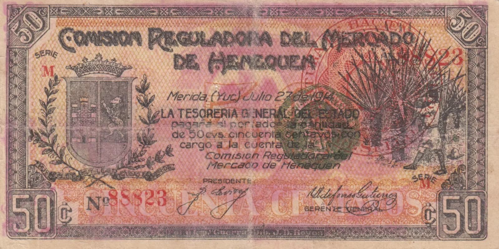 50 centavos 1914 from Mexico, P-S1121b