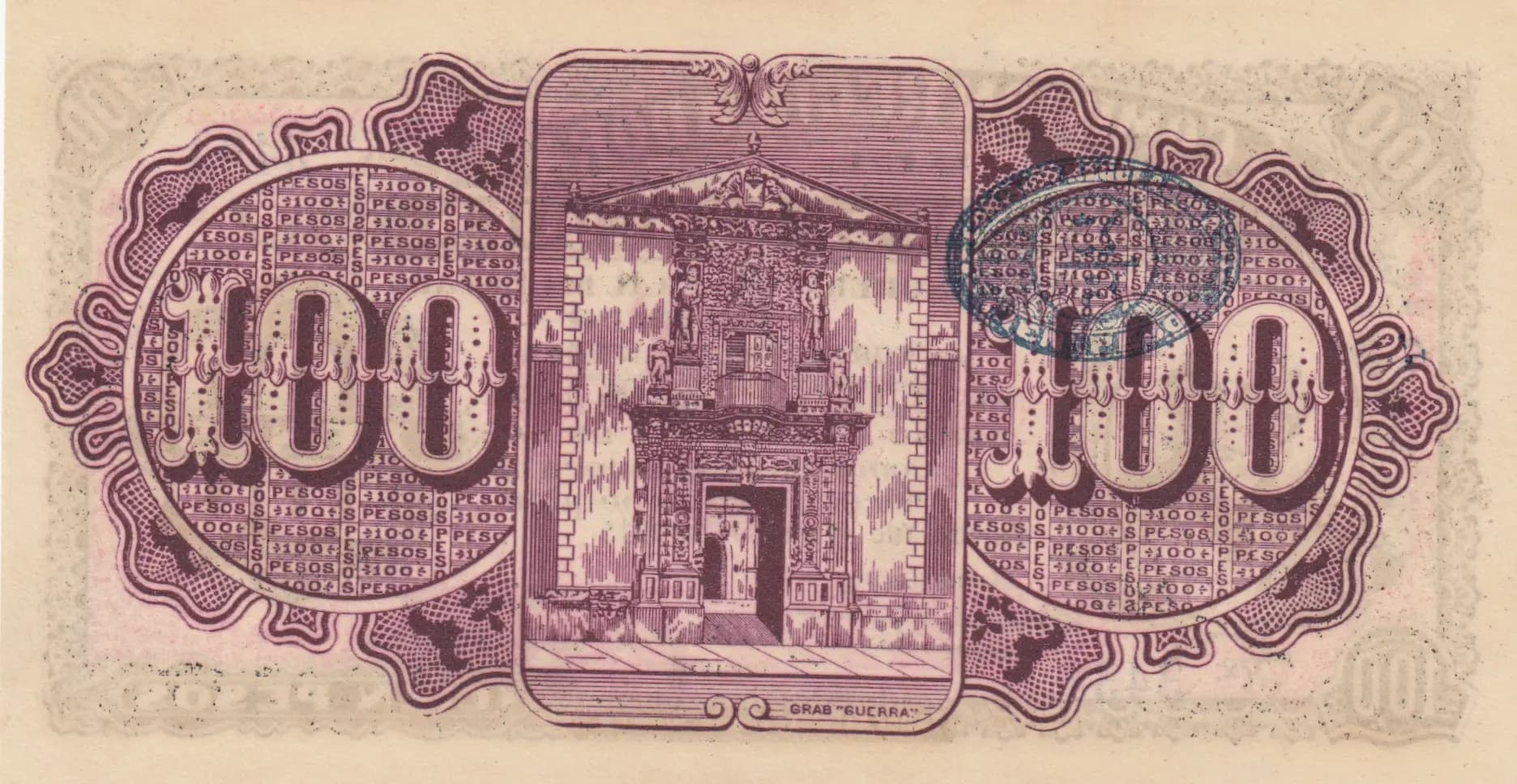 100 pesos 1915 from Mexico, P-S1125 (1915) — image 2