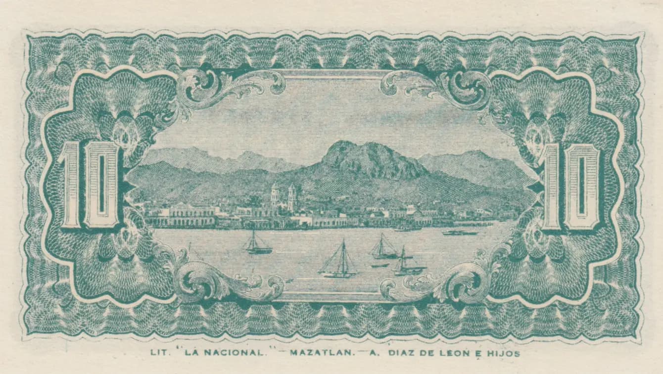 10 centavos 1914 from Mexico, P-S1058 (1914) — image 2