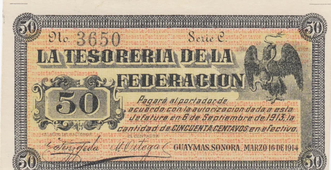 50 centavos 1914 from Mexico, P-S1059 (1914) — image 1