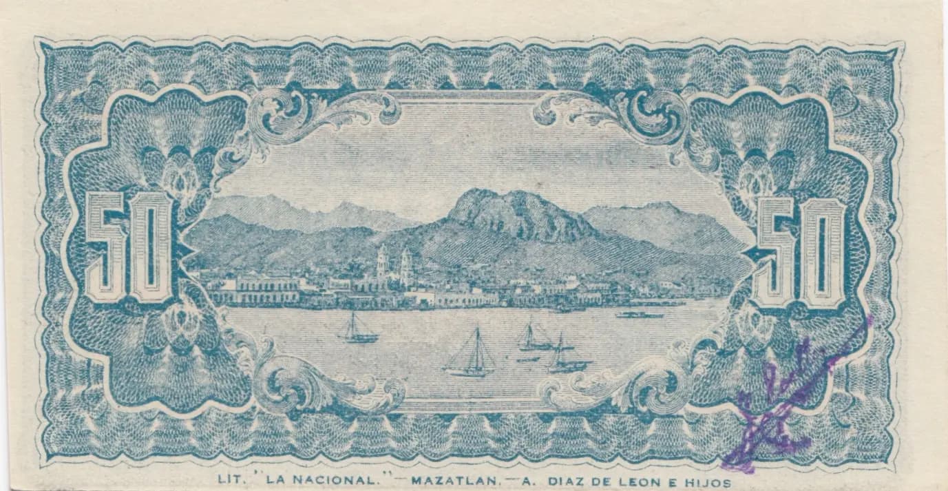 50 centavos 1914 from Mexico, P-S1059 (1914) — image 2