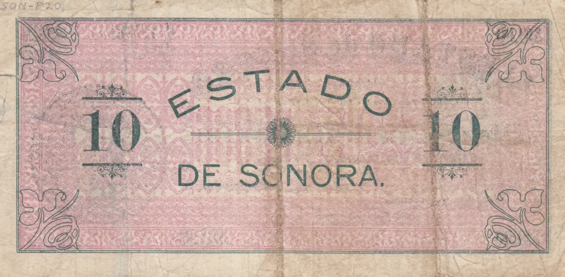 10 pesos 1913 from Mexico, P-S1068a (1913) — image 2