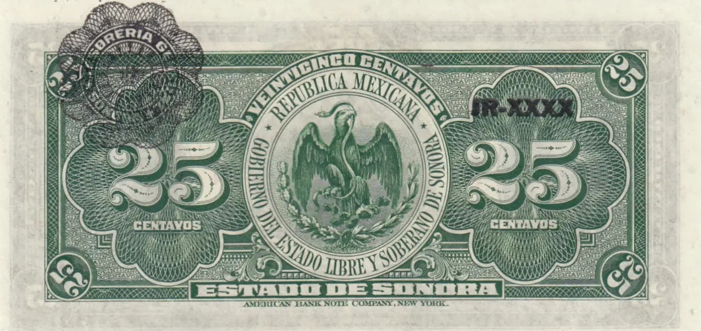 25 centavos 1915 from Mexico, P-S1069 (1915) — image 2