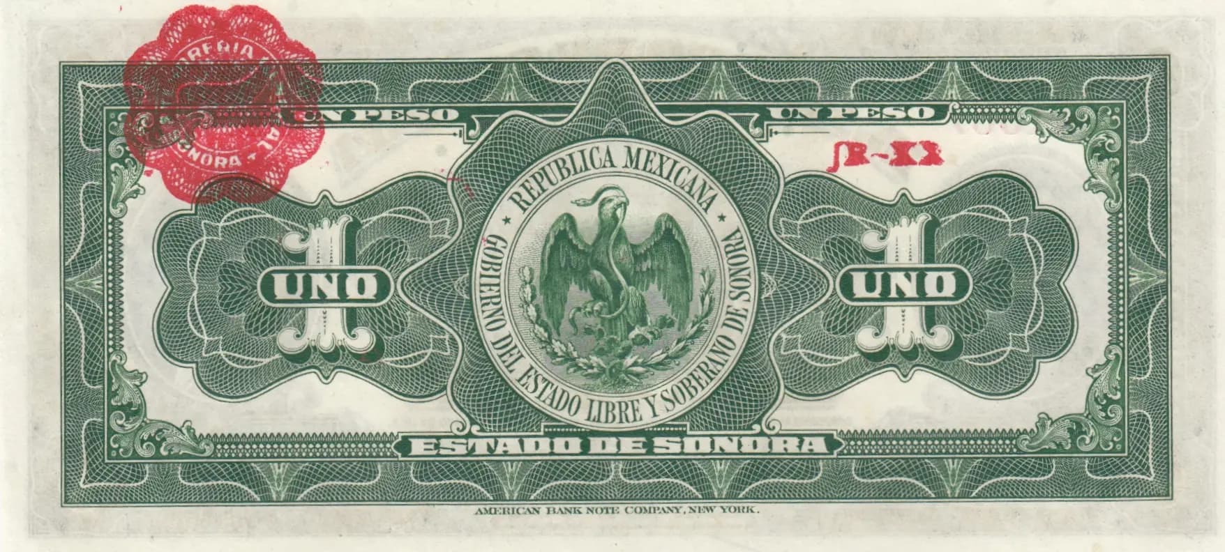 1 peso 1915 from Mexico, P-S1071 (1915) — image 2