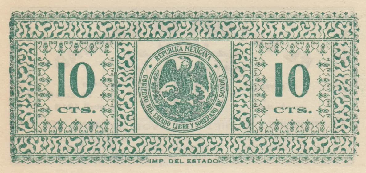 10 centavos 1915 from Mexico, P-S1078 (1915) — image 2