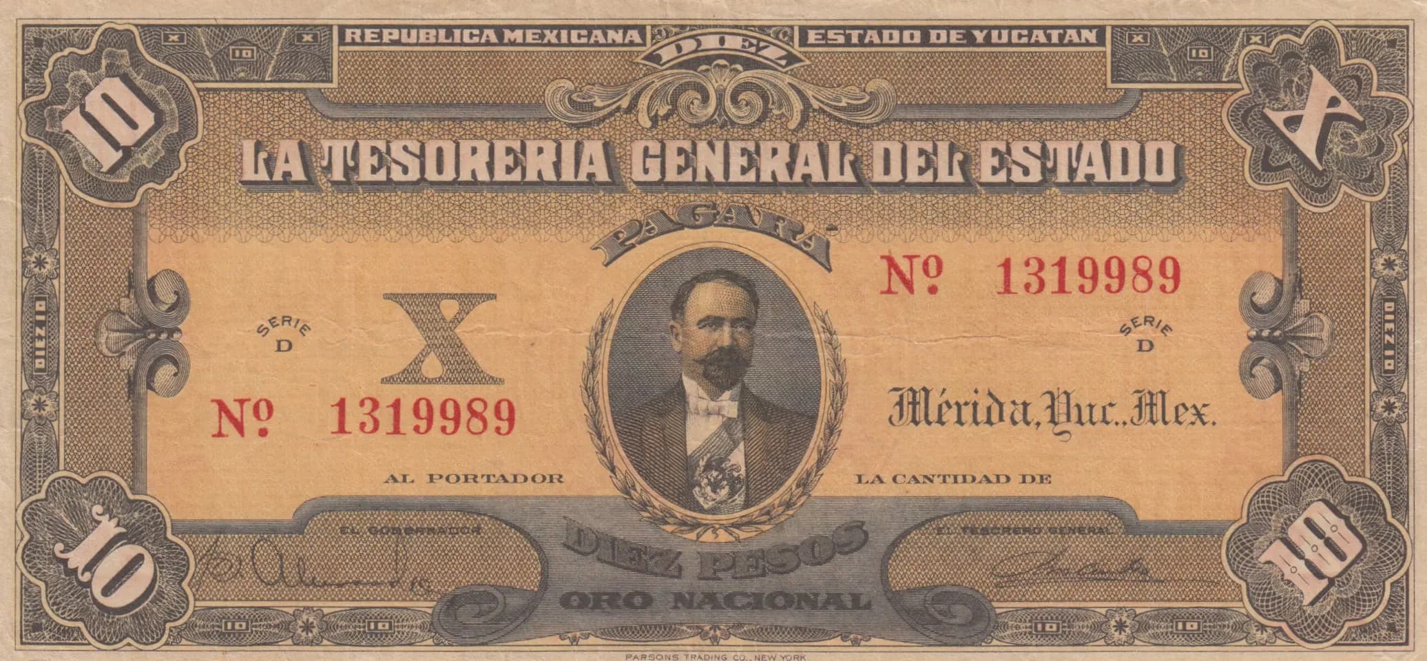 10 pesos 1916 from Mexico, P-S1138