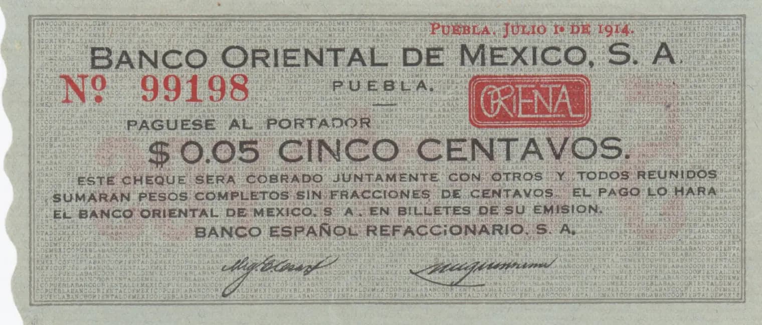5 centavos 1914 from Mexico, P-S964