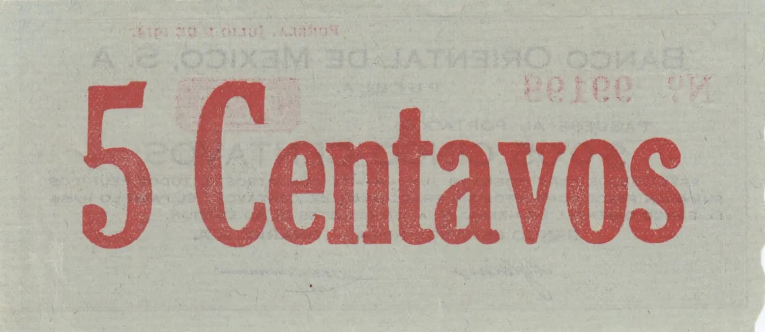 5 centavos 1914 from Mexico, P-S964 (1914) — image 2