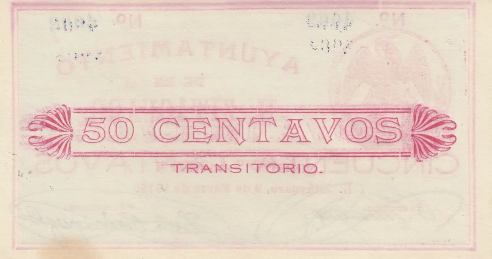 50 centavos 1915 from Mexico, P-M2955 (1915) — image 2