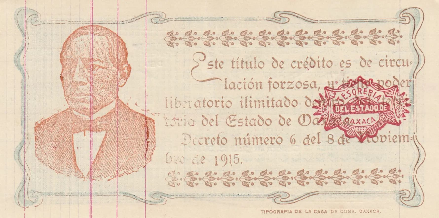 50 pesos 1915 from Mexico, P-S960 (1915) — image 2