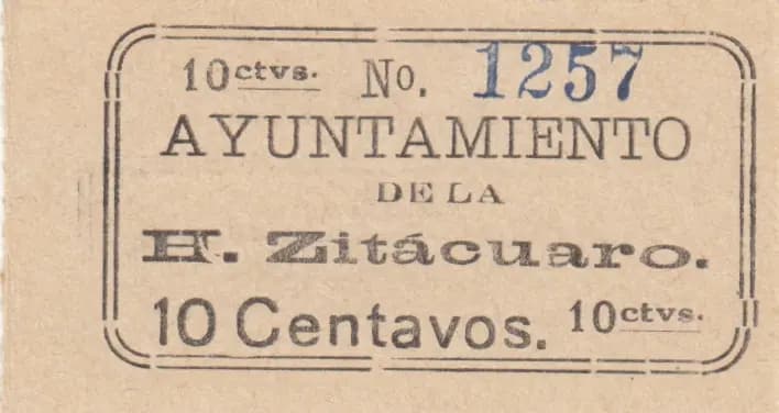 10 centavos 1915 from Mexico, P-M2952