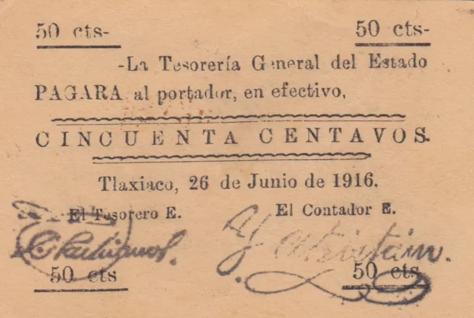 50 centavos 1916 from Mexico, P-unlisted (1916) — image 1